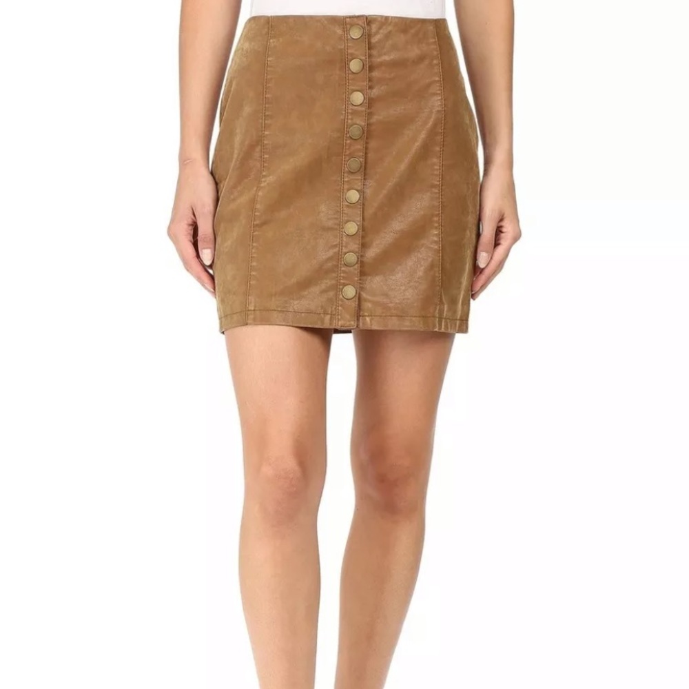 Free People Oh Snap Mini Vegan Suede Skirt Size 2